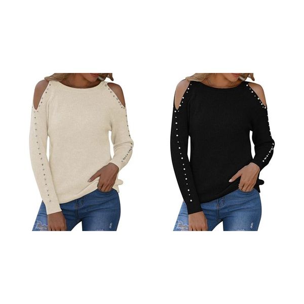 women's sweaters 2 pcs pearl beading sweater women winter christmas knitted warm jumper pull , white l & black, White;black
women's sweaters 2 pcs pearl beading sweater women winter christmas knitted warm jumper pull , white l & black, White;black