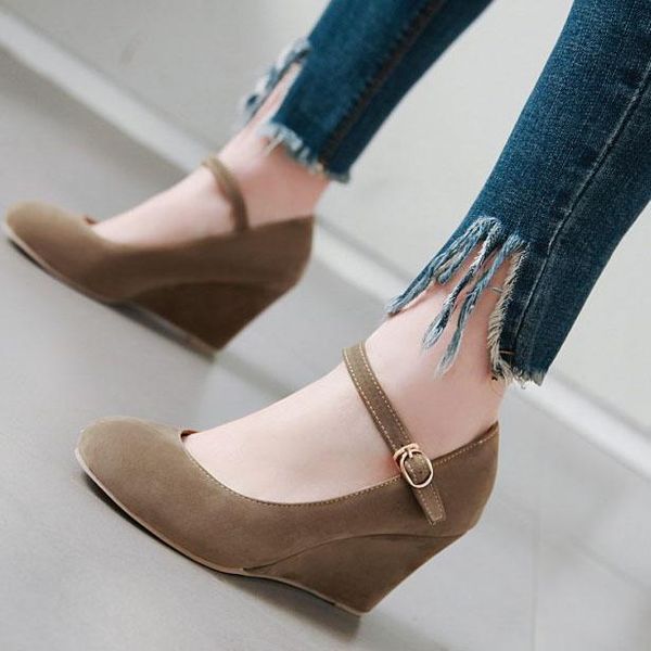dress shoes eagsity suede pumps wedges women high heel mary jane comfortable casual british style, Black
dress shoes eagsity suede pumps wedges women high heel mary jane comfortable casual british style, Black