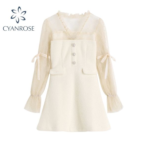 long sleeve v neck elegant dress spring autumn lace patchwork vintage casual korean chiffon slim party dress female 210417, Black;gray
long sleeve v neck elegant dress spring autumn lace patchwork vintage casual korean chiffon slim party dress female 210417, Black;gray