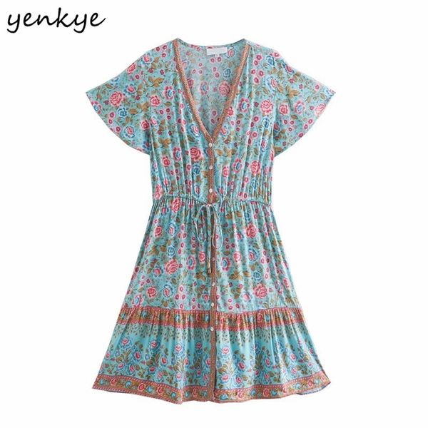 women sweet floral print holiday summer dress vestido mujer v neck short sleeve a-line casual boho 210514, Black;gray
women sweet floral print holiday summer dress vestido mujer v neck short sleeve a-line casual boho 210514, Black;gray
