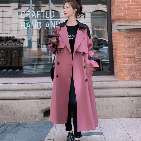 women's trench coats windbreaker long spring autumn korean double-breasted coat fashionable ladies cloak loose casual windproof jacket, Tan;black
women's trench coats windbreaker long spring autumn korean double-breasted coat fashionable ladies cloak loose casual windproof jacket, Tan;black