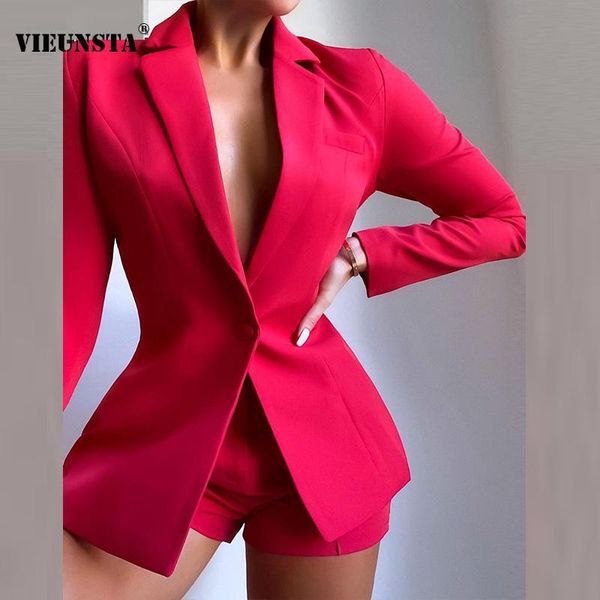 women's tracksuits women autumn winter blazer 2pcs sets turn-down collar single button coat and shorts suits elegant solid office lady, Gray
women's tracksuits women autumn winter blazer 2pcs sets turn-down collar single button coat and shorts suits elegant solid office lady, Gray