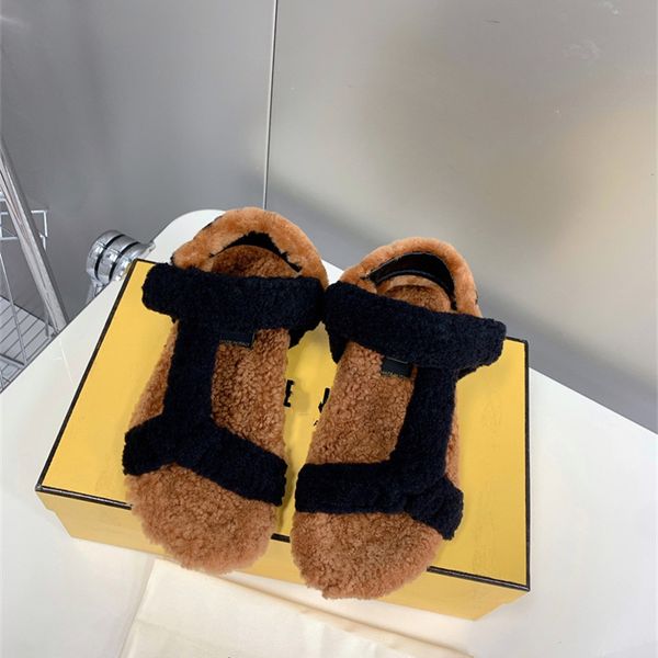 explosive style sandals kardashian women's slippers furry flat shoes luxury designer shoes velcro, Black
explosive style sandals kardashian women's slippers furry flat shoes luxury designer shoes velcro, Black