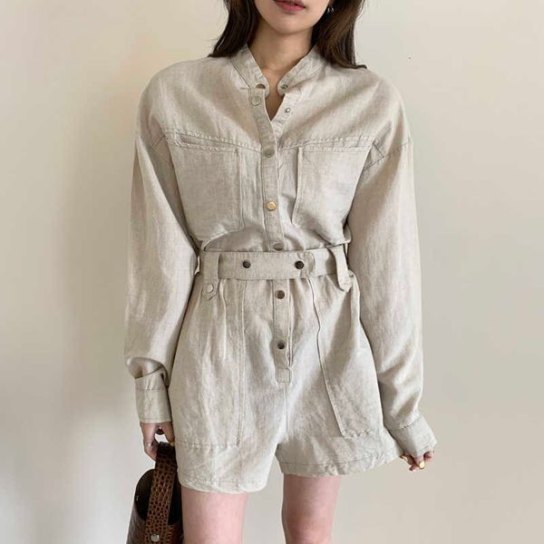 women's jumpsuits & rompers casual all-match white stand-up collar single-breasted lace-up waist thinner long-sleeved tooling jumpsuit, Black;white
women's jumpsuits & rompers casual all-match white stand-up collar single-breasted lace-up waist thinner long-sleeved tooling jumpsuit, Black;white