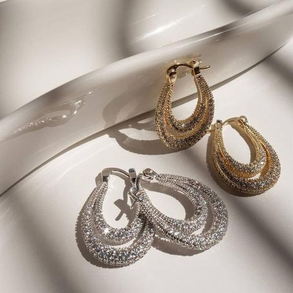 hoop & huggie aomu trendy luxury sparkly pave zircon double row hollow oval earring for women fashion banquet party jewelry gifts, Golden;silver
hoop & huggie aomu trendy luxury sparkly pave zircon double row hollow oval earring for women fashion banquet party jewelry gifts, Golden;silver