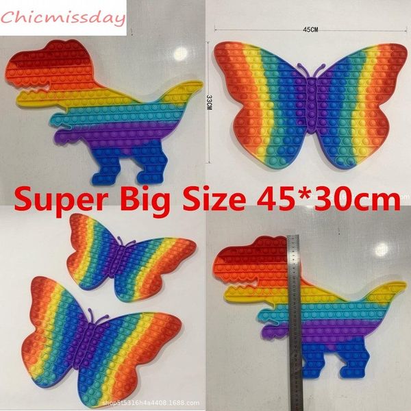 45cmx30cm super big size fidget toy rainbow dinosaur butterfly push bubble toys stress relief autism needs kids gifts
45cmx30cm super big size fidget toy rainbow dinosaur butterfly push bubble toys stress relief autism needs kids gifts
