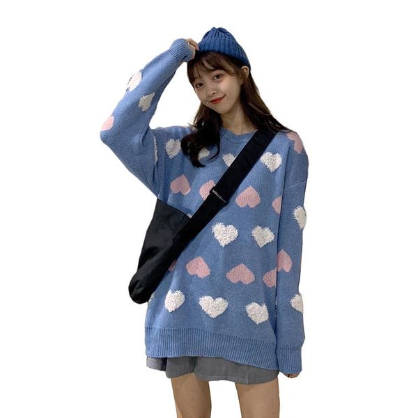 women's sweaters winter women fashion knitted pullovers korean casual sweet sweater slim cute heart pattern printed, White;black
women's sweaters winter women fashion knitted pullovers korean casual sweet sweater slim cute heart pattern printed, White;black