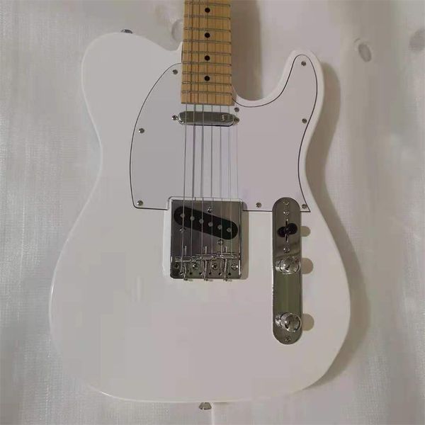 tele electric guitar white color basswood guitar body maple fingerboard silver hardware guitars guitarra