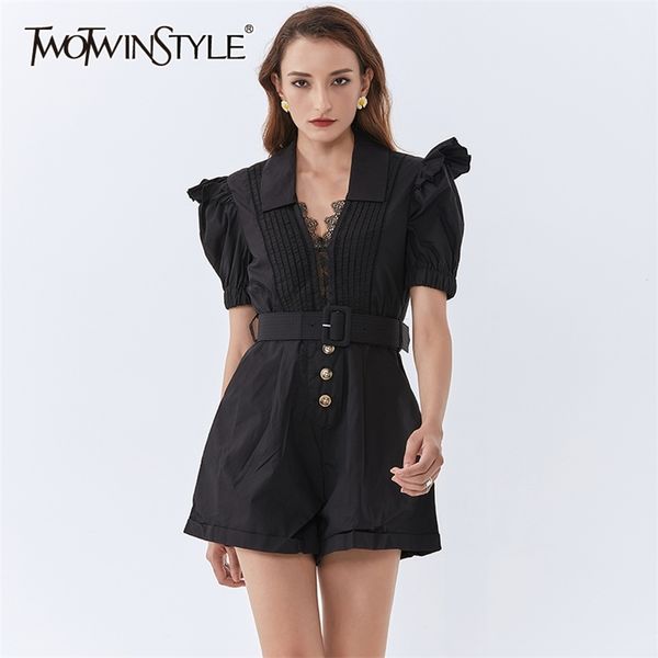 casual patchwork lace jumpsuit for women lapel puff sleeve high waist wide leg jumpsuits female summer fashion 210521, White
casual patchwork lace jumpsuit for women lapel puff sleeve high waist wide leg jumpsuits female summer fashion 210521, White