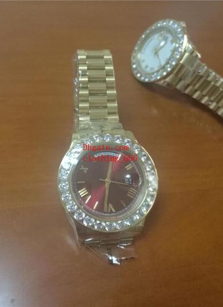 mens watches roman bigger diamond bezel black red white dial chest 41mm automatic sapphire glass 18k gold steel bracelet luxury men's w, Slivery;brown
mens watches roman bigger diamond bezel black red white dial chest 41mm automatic sapphire glass 18k gold steel bracelet luxury men's w, Slivery;brown