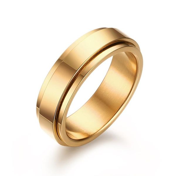 cluster rings spinner for men women 6mm stainless steel rotatable wedding band ring bague femme yuzuk anillo accesorios mujer, Golden;silver
cluster rings spinner for men women 6mm stainless steel rotatable wedding band ring bague femme yuzuk anillo accesorios mujer, Golden;silver