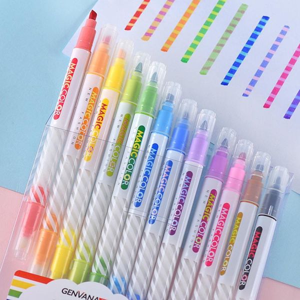 highlighters 12pcs markers magic color pen set drawing discolor for hand account creative diy double-headed highlighter art supplies, Black;red
highlighters 12pcs markers magic color pen set drawing discolor for hand account creative diy double-headed highlighter art supplies, Black;red