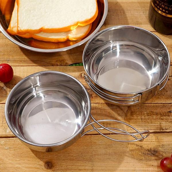 bowls quality 304 stainless steel folding bowl outdoor camping portable picnic instant noodle home cookware tableware 500/700ml
bowls quality 304 stainless steel folding bowl outdoor camping portable picnic instant noodle home cookware tableware 500/700ml
