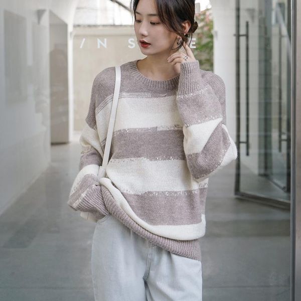 women's sweaters autumn kknitted striped sweater women lazy style long sleeve o neck thin pullover fashion oversized cotton loose casua, White;black
women's sweaters autumn kknitted striped sweater women lazy style long sleeve o neck thin pullover fashion oversized cotton loose casua, White;black