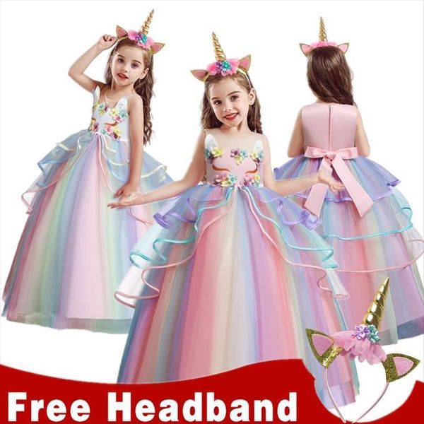 princess party unicorn birthday girl dress children clothing appliques wedding gown kids dresses for girls floral elegant vestidos, Red;yellow
princess party unicorn birthday girl dress children clothing appliques wedding gown kids dresses for girls floral elegant vestidos, Red;yellow