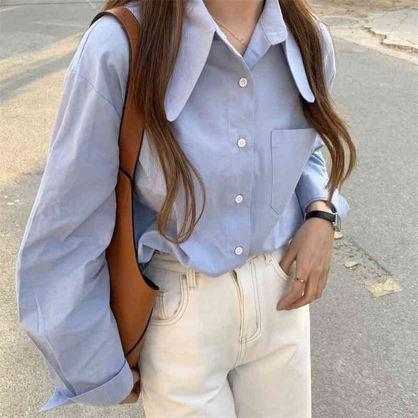 women's blouses & shirts chic spring all match solid new streetwear casual brief women ol retro loose gentle outwear, White
women's blouses & shirts chic spring all match solid new streetwear casual brief women ol retro loose gentle outwear, White