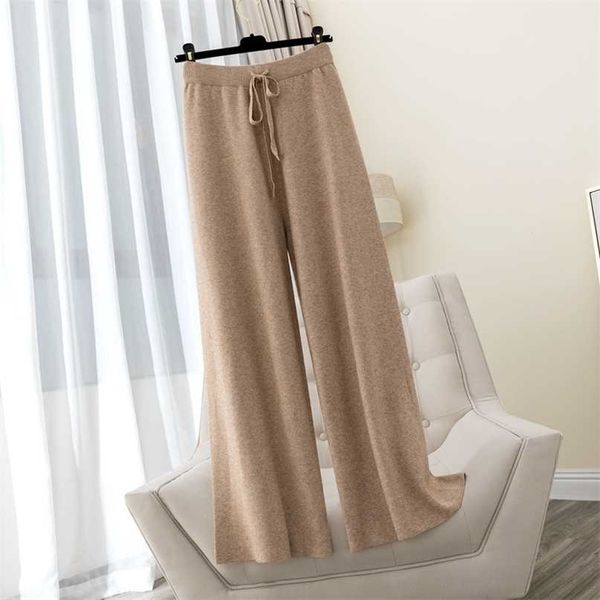bygouby autumn winter thick warm women wide leg pants drawsring full length moping shaking pant high waist casual knit trousers 211115, Black;white
bygouby autumn winter thick warm women wide leg pants drawsring full length moping shaking pant high waist casual knit trousers 211115, Black;white