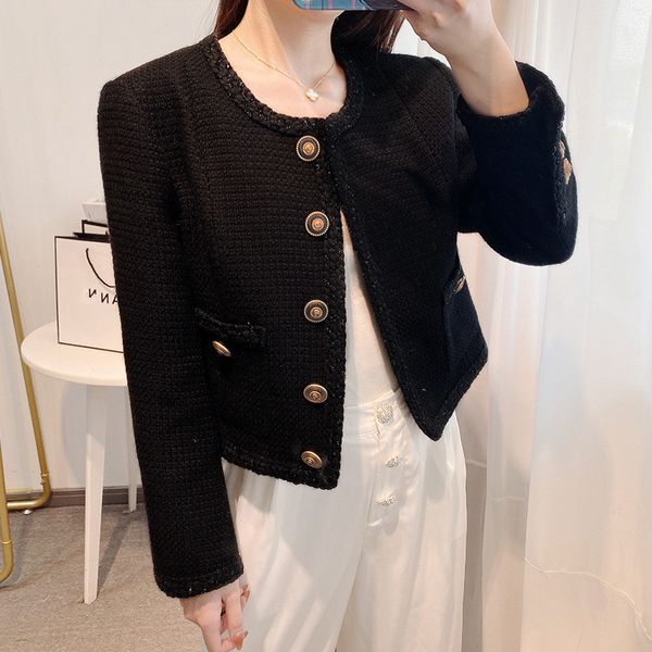 pants little black women fashion brand women's single breasted crop tweed jacket 50% wool coat, White
pants little black women fashion brand women's single breasted crop tweed jacket 50% wool coat, White