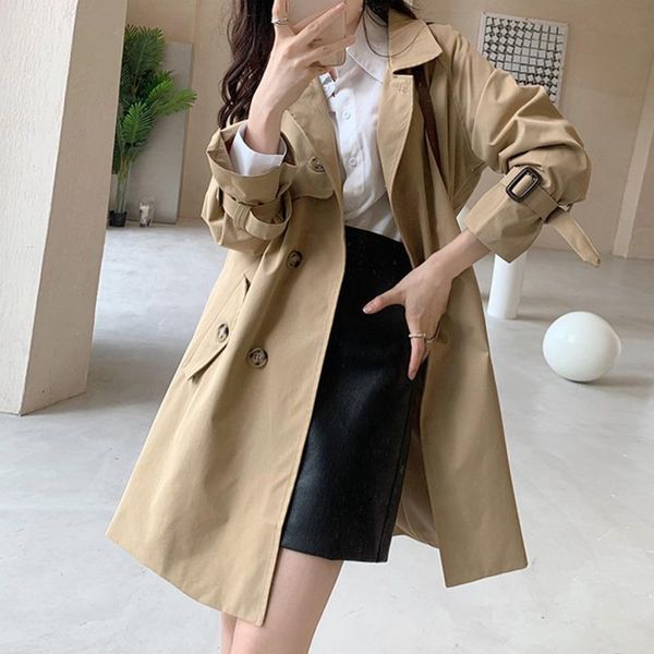 women's trench coats xuxi 2021 autumn winter thin coat women fashion long sleeve windbreaker streetwear casual overcoat e3841, Tan;black
women's trench coats xuxi 2021 autumn winter thin coat women fashion long sleeve windbreaker streetwear casual overcoat e3841, Tan;black