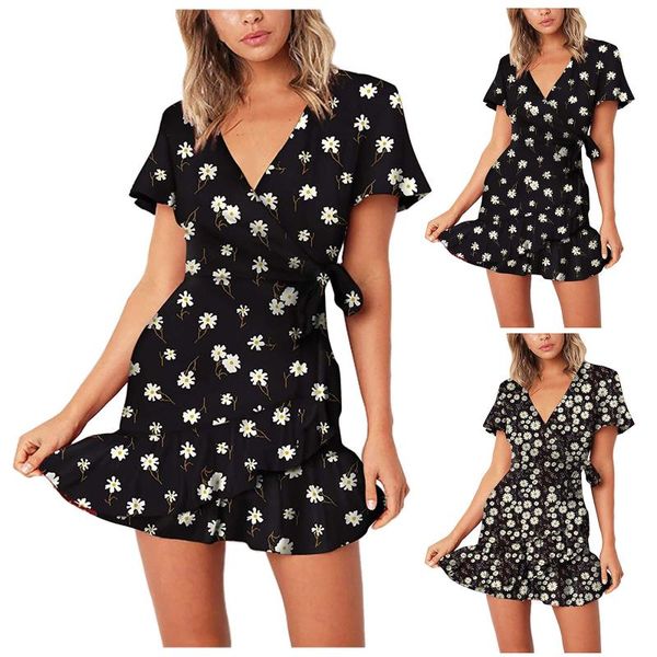 skirts clothing women's summer short-sleeved v-neck casual butterfly lace-up ruffle dress ladies elegant vestidos mujer robe, Black
skirts clothing women's summer short-sleeved v-neck casual butterfly lace-up ruffle dress ladies elegant vestidos mujer robe, Black
