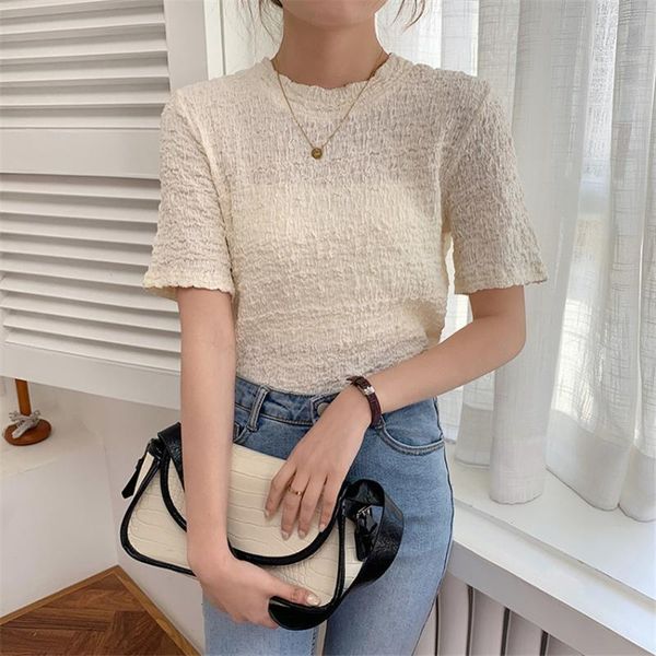 women's t-shirt summer short sleeve t shirt women o-neck solid elegant korean fashion tshirt camisetas de mujer, White
women's t-shirt summer short sleeve t shirt women o-neck solid elegant korean fashion tshirt camisetas de mujer, White
