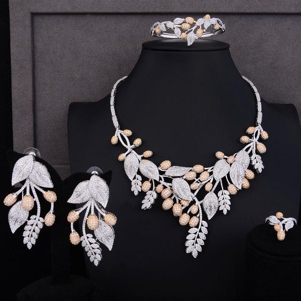 earrings & necklace larrauri 2021 luxury exaggerated leaf flower cubic zirconia nigerian jewelry sets for women wedding bridal, Silver
earrings & necklace larrauri 2021 luxury exaggerated leaf flower cubic zirconia nigerian jewelry sets for women wedding bridal, Silver