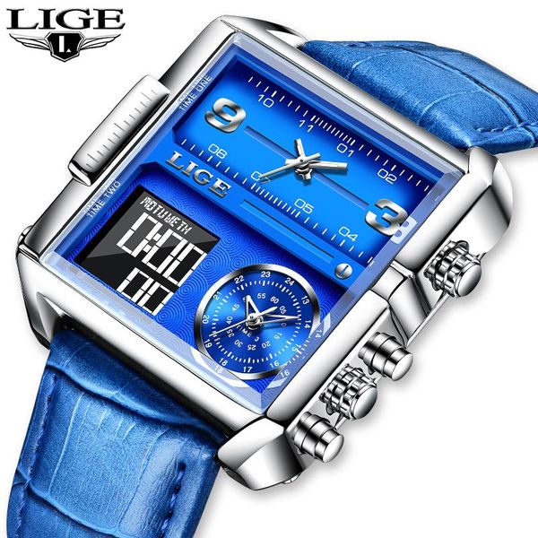 wristwatches lige original watch men rectangle quartz military watches waterproof luminous leather wristwatch clock+box, Slivery;brown
wristwatches lige original watch men rectangle quartz military watches waterproof luminous leather wristwatch clock+box, Slivery;brown