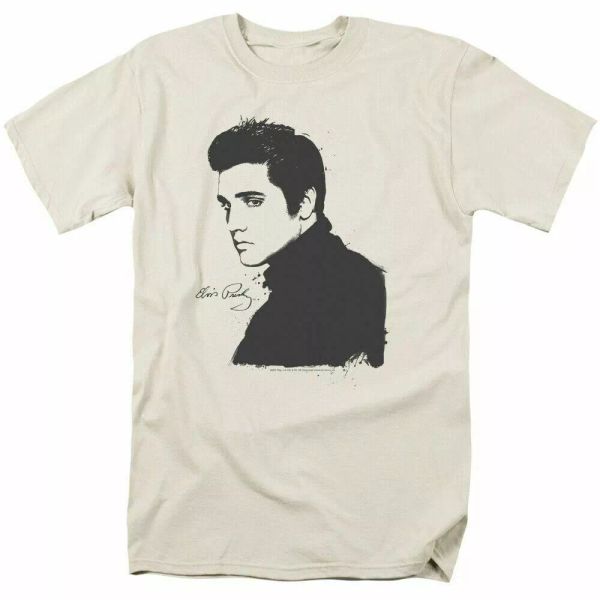 elvis presley black paint t shirt mens licensed the king tee cream, White;black
elvis presley black paint t shirt mens licensed the king tee cream, White;black