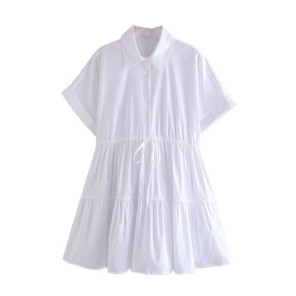 fashion white draped mini shirt dress women summer o neck short sleeve female dresses vestidos 210430, Black;gray
fashion white draped mini shirt dress women summer o neck short sleeve female dresses vestidos 210430, Black;gray