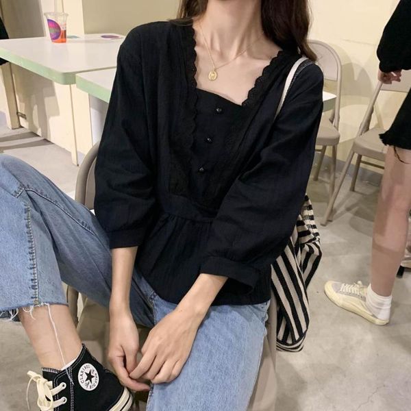 women's blouses & shirts blouse women shirt black woman square-neck spring jack1991 blusas mujer de moda, White
women's blouses & shirts blouse women shirt black woman square-neck spring jack1991 blusas mujer de moda, White