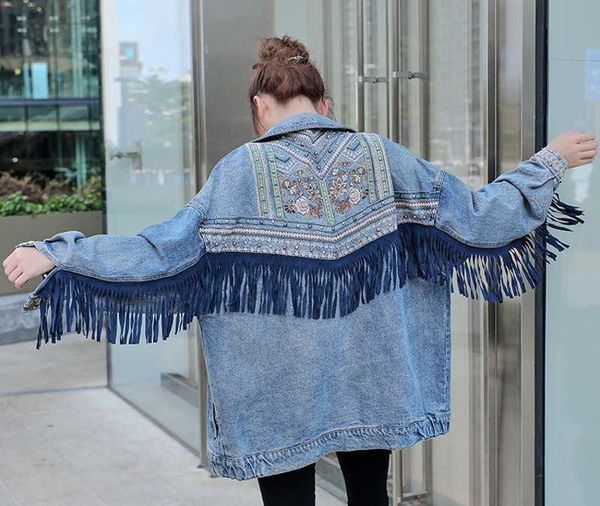 denim women jacket spring vintage floral embroidery suede fringe loose coat long sleeve outerwear female boho 210526, Black;brown
denim women jacket spring vintage floral embroidery suede fringe loose coat long sleeve outerwear female boho 210526, Black;brown