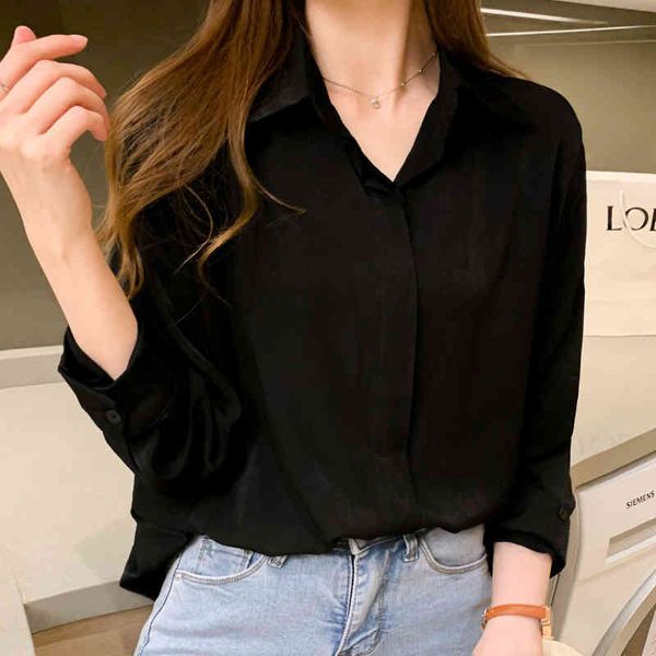 women's blouses & shirts arrival women solid long sleeve chiffon blouse office lady elegance loose khaki oversize korean style t0890 v, White
women's blouses & shirts arrival women solid long sleeve chiffon blouse office lady elegance loose khaki oversize korean style t0890 v, White