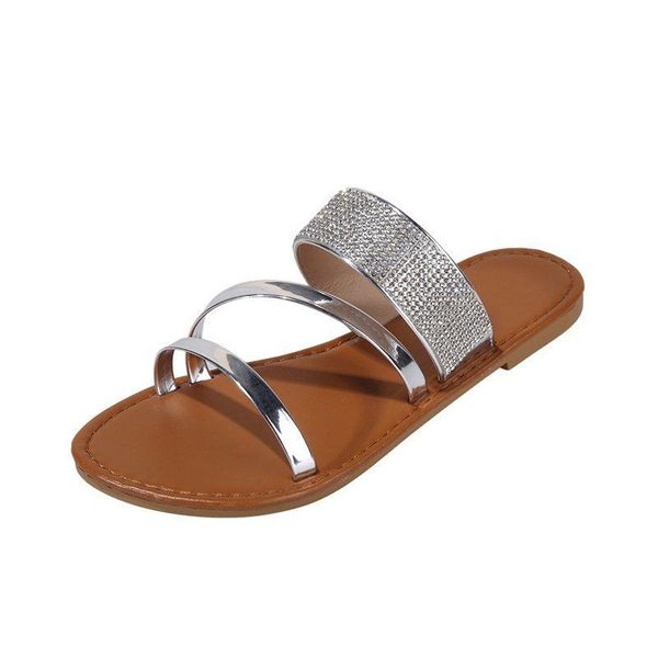 summer fashion bright diamond sandals and slippers women's casual flat-bottomed, Black
summer fashion bright diamond sandals and slippers women's casual flat-bottomed, Black
