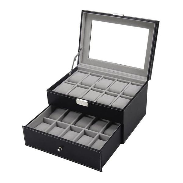 watch boxes & cases 20 grids pu leather box double layers watches container organizer jewelry display storage case, Black;blue
watch boxes & cases 20 grids pu leather box double layers watches container organizer jewelry display storage case, Black;blue