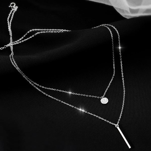chains 925 sterling silver simple round cz necklace double layer long strip pendant geometric for women gift fine jewelry accessories
chains 925 sterling silver simple round cz necklace double layer long strip pendant geometric for women gift fine jewelry accessories