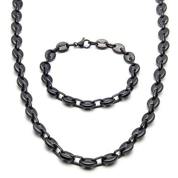 earrings & necklace hip-hop simple men and women classic fashion wide alloy coffee bean chain bracelet set, Silver
earrings & necklace hip-hop simple men and women classic fashion wide alloy coffee bean chain bracelet set, Silver