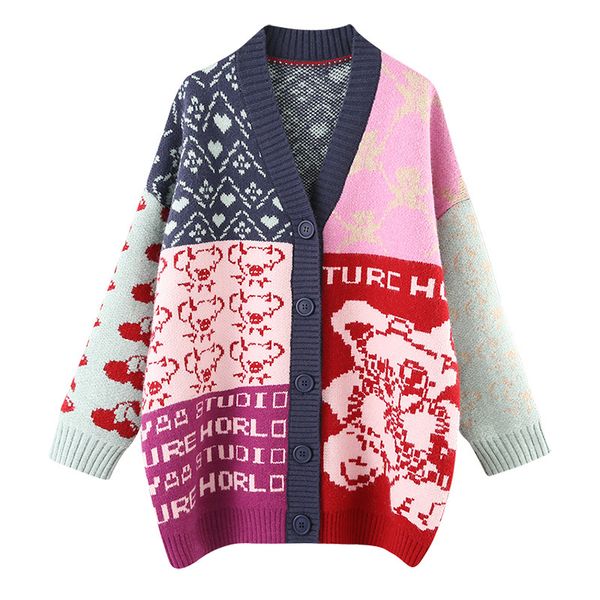 retro letter printing loose v-neck sweater jacket women autumn and winter new all-match knitted cardigan women clothing, White;black
retro letter printing loose v-neck sweater jacket women autumn and winter new all-match knitted cardigan women clothing, White;black