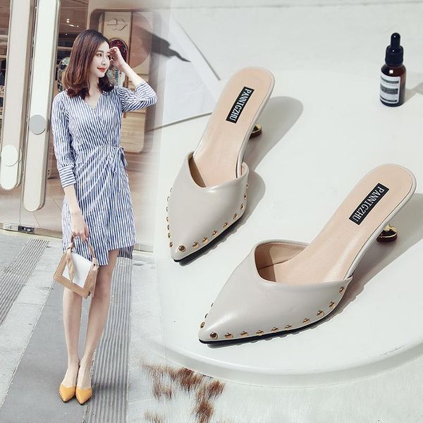 shoes women shallow cover toe ladies' slippers med thin heels heeled mules pantofle soft high 2021 rubber slides pumps pu, Black
shoes women shallow cover toe ladies' slippers med thin heels heeled mules pantofle soft high 2021 rubber slides pumps pu, Black