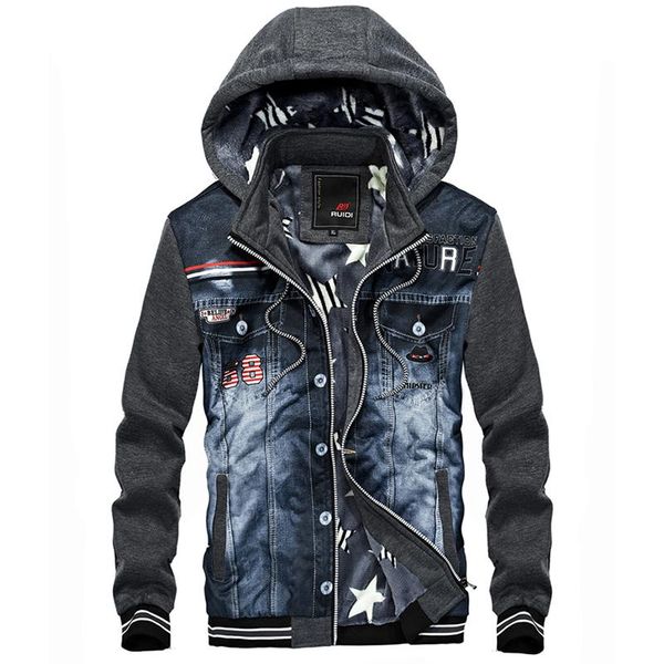 men's jackets idopy cool men`s denim jacket with hood printed vintage patchwork rib sleeve hoodie street style bomber coat outerwear fo, Black;brown
men's jackets idopy cool men`s denim jacket with hood printed vintage patchwork rib sleeve hoodie street style bomber coat outerwear fo, Black;brown