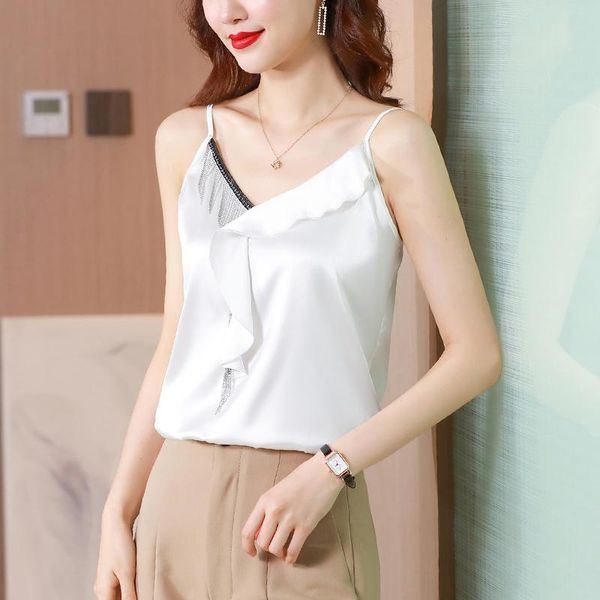 women's blouses & shirts -3xl summer plus size satin camisoles vest women sleeveless tank female 2021 v neck beaded shirt office, White
women's blouses & shirts -3xl summer plus size satin camisoles vest women sleeveless tank female 2021 v neck beaded shirt office, White