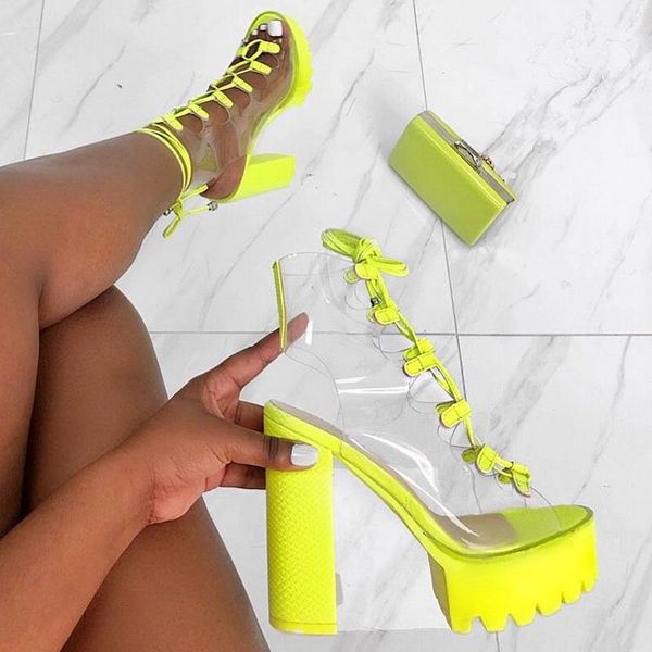 summer 13cm high heels women 5cm platform sandals neon green pumps valentine gladiators transparent block chunky shoes, Black
summer 13cm high heels women 5cm platform sandals neon green pumps valentine gladiators transparent block chunky shoes, Black