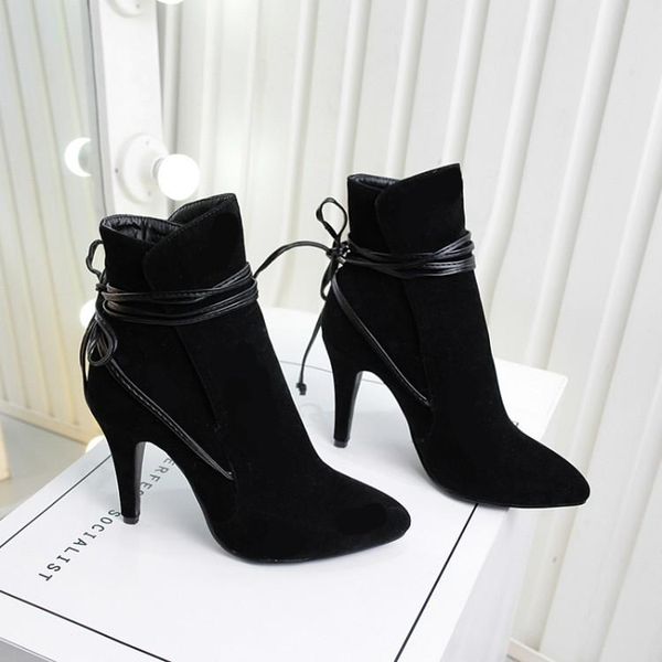 boots big size 9 10 11 12 women shoes ankle for ladies tie - up sleeve with tapered heel, Black
boots big size 9 10 11 12 women shoes ankle for ladies tie - up sleeve with tapered heel, Black
