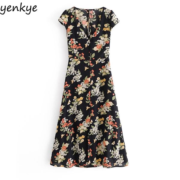 women backless vintage floral print v neck short sleeve hem slits a-line long dress elegant lady chiffon vestido 210514, Black;gray
women backless vintage floral print v neck short sleeve hem slits a-line long dress elegant lady chiffon vestido 210514, Black;gray