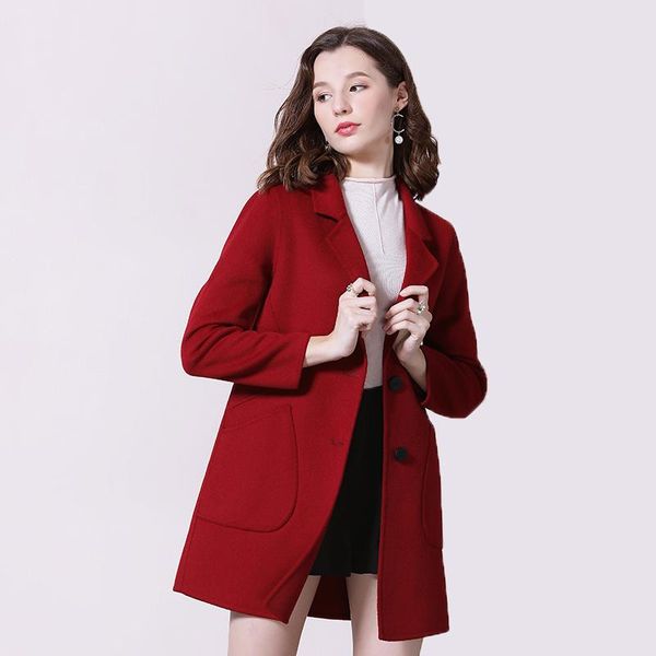 women's wool & blends cinessd winter and autumn coat women woman clothes 2021 fashion big pocket mid-long double-side female, Black
women's wool & blends cinessd winter and autumn coat women woman clothes 2021 fashion big pocket mid-long double-side female, Black