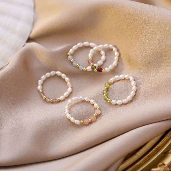 bohemian mini beads rings for women fashion jewelry gift multi color crystal freshwater pearl handmade rings elastic adjustable, Silver
bohemian mini beads rings for women fashion jewelry gift multi color crystal freshwater pearl handmade rings elastic adjustable, Silver