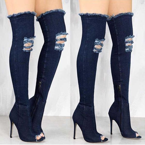dress shoes high heel long denim single cool boots thin fish mouth 300 pairs of women's, Black
dress shoes high heel long denim single cool boots thin fish mouth 300 pairs of women's, Black
