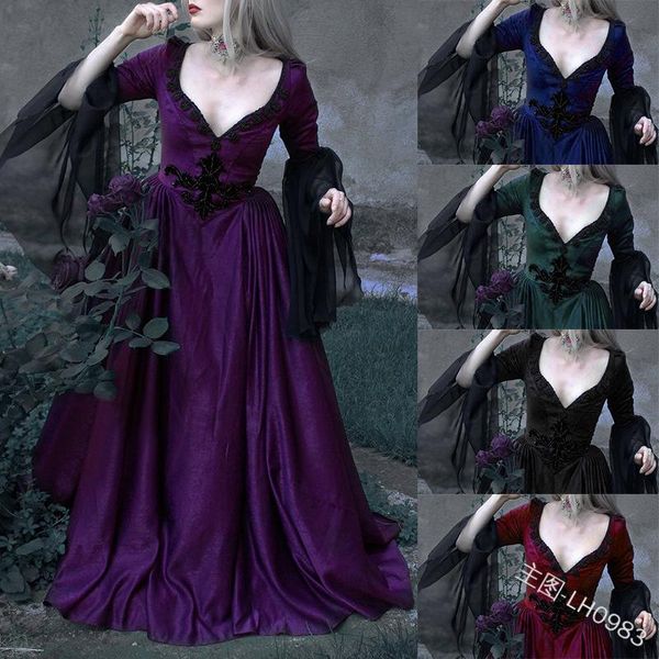witch gothic bride halloween dress retro slim with solid color lace low v neckline party vampire cosplay horror 2021 casual dresses, Black;gray
witch gothic bride halloween dress retro slim with solid color lace low v neckline party vampire cosplay horror 2021 casual dresses, Black;gray
