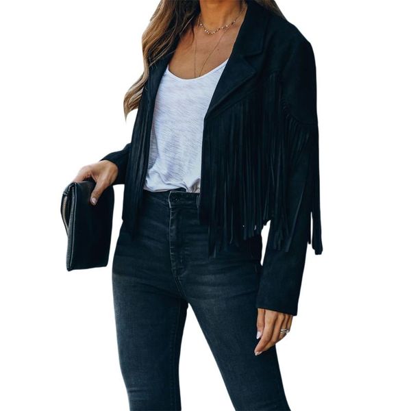 women's jackets women coat spring autumn streetwear solid color collared jacket with tassels long sleeve open front fashion, Black;brown
women's jackets women coat spring autumn streetwear solid color collared jacket with tassels long sleeve open front fashion, Black;brown