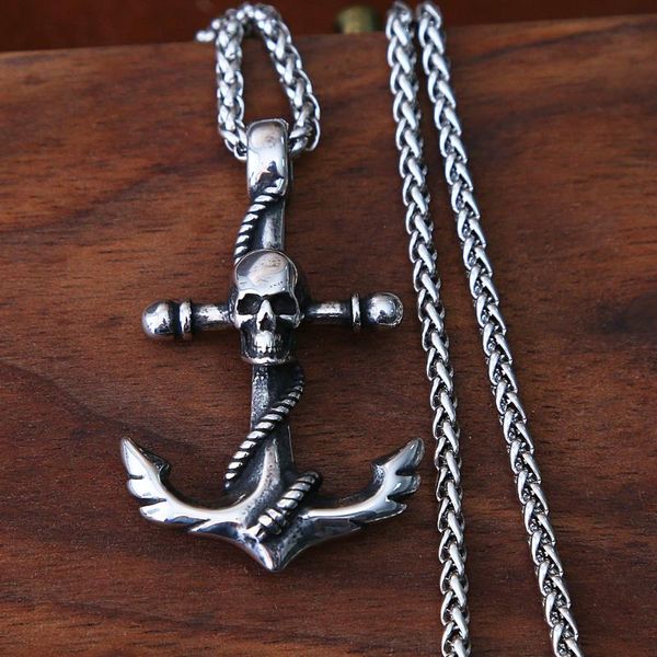 pendant necklaces vintage stainless steel viking anchor necklace for men chain punk hip hop skull fashion jewelry, Silver
pendant necklaces vintage stainless steel viking anchor necklace for men chain punk hip hop skull fashion jewelry, Silver
