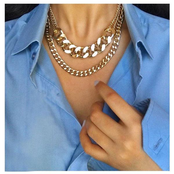 chains hahagirl 2021 fashion punk miami cuban necklace collar statement aluminum gold color thick chain for women jewelry, Silver
chains hahagirl 2021 fashion punk miami cuban necklace collar statement aluminum gold color thick chain for women jewelry, Silver